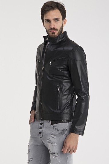 Jacheta din piele IPARELDE MAS-EBS10 Black Negru