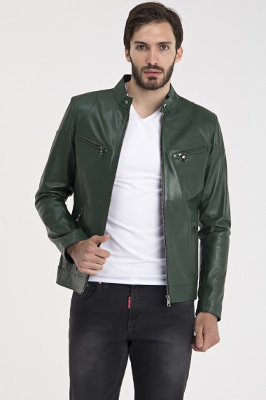 Jacheta din piele IPARELDE MAS-EBS10 Green Verde