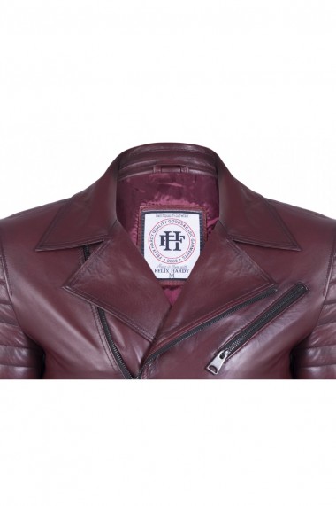 Jacheta din piele FELIX HARDY FE4650289 Bordo