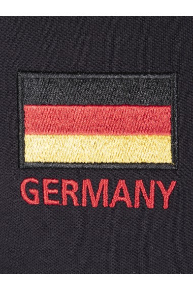 Tricou Polo cu steagul Germaniei GIORGIO DI MARE GI180070 Negru