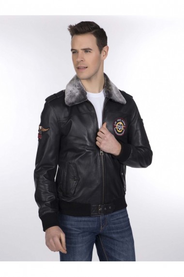Jacheta din piele Giorgio di Mare GI2508512 Negru