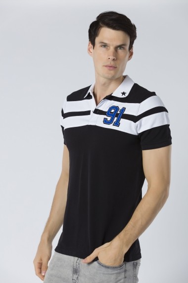 Tricou Polo Jimmy Sanders JSSSTM7029 BLACK Negru