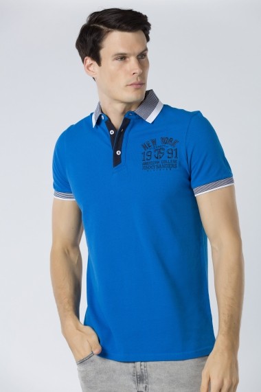 Tricou Polo Jimmy Sanders JSSSTM7036 SAX Albastru