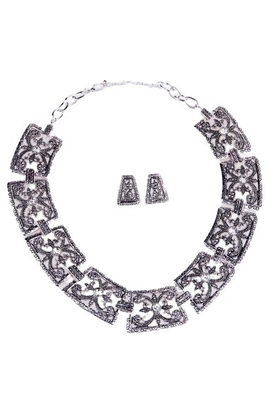 Set colier si cercei Quinny NOBLESSE NES00141 Argintiu