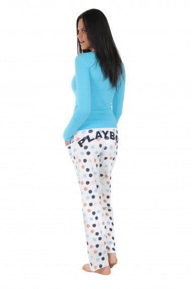 Pijama lunga Playboy PBN103SKY Albastru