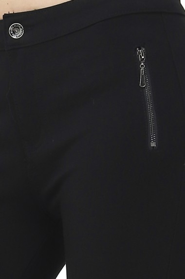 Pantaloni drepti din bumbac Assuili SD110 Negru