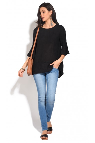 Bluza de vara Le Jardin du Lin E18-26 Negru
