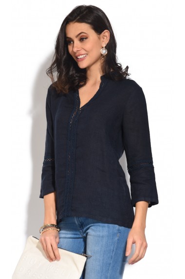 Bluza de vara Le Jardin du Lin E18-38 Bleumarin