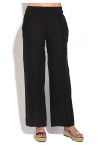 Pantaloni din in Le Jardin du Lin E18-45 Negru