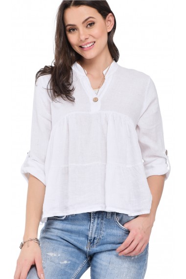 Bluza de vara Le Jardin du Lin E19-05 Alb