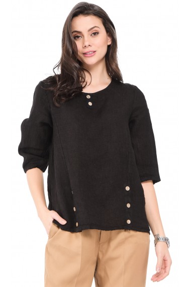 Bluza de vara Le Jardin du Lin E19-12 Negru