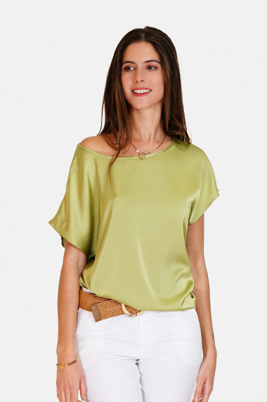 Bluza din poliester si viscoza William de Faye W24-80 Verde