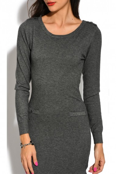 Rochie de zi scurta din casmir William de Faye WF317 gri