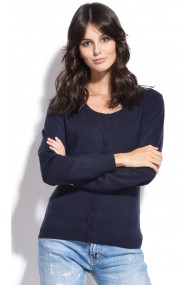 Cardigan din casmir si matase William de Faye WF755 bleumarin