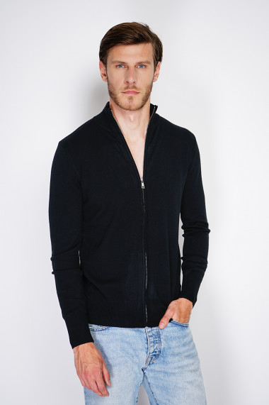 Cardigan din casmir William de Faye WFM126 Negru