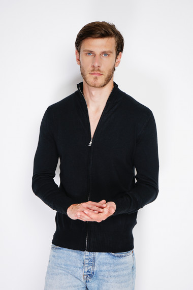 Cardigan din casmir William de Faye WFM126 Negru