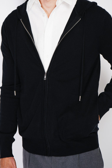 Cardigan din casmir William de Faye WFM127 Negru