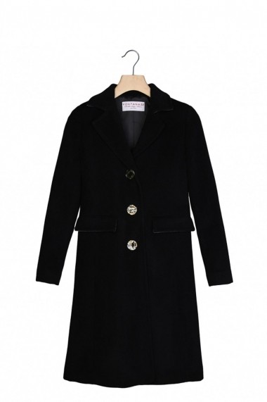 Palton Fontana 2.0 MELANIE negru din lana, captusit