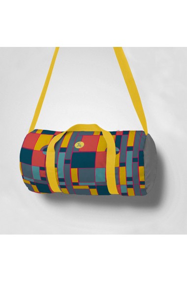 Geanta Sport Fitness Handmade Gym Duffle Bag Original Mulewear Geometric Abstract Desen Color Copii Child Mumble Multicolor 22 L