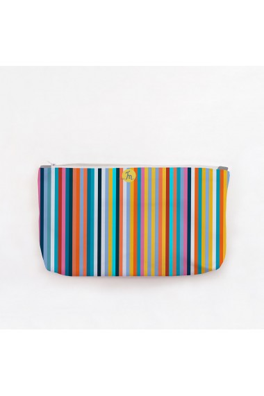 Portofel tip Pouch Handmade Original Mulewear Abstract Dungi Usoare Easy Stripes Multicolor Big 38x23 cm