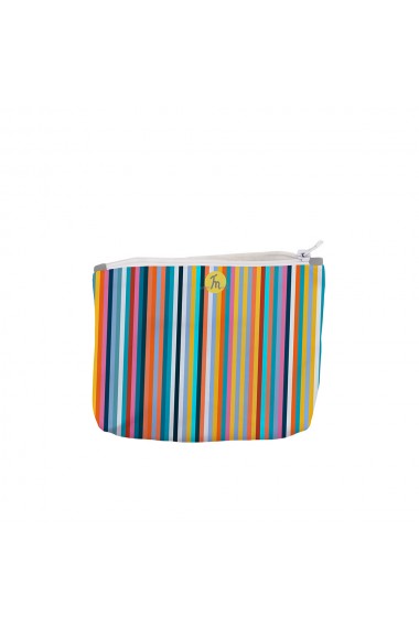 Portofel tip Pouch Handmade Original Mulewear Abstract Dungi Usoare Easy Stripes Multicolor Medium 22x19 cm
