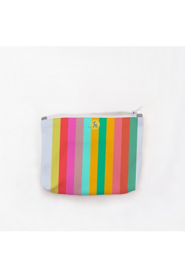 Portofel tip Pouch Handmade Original Mulewear Abstract Curcubeu Feel the Rainbow Multicolor Medium 22x19 cm