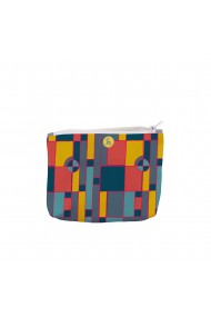 Portofel tip Pouch Handmade Original Mulewear Geometric Abstract Desen Color Copii Child Mumble Multicolor Medium 22x19 cm