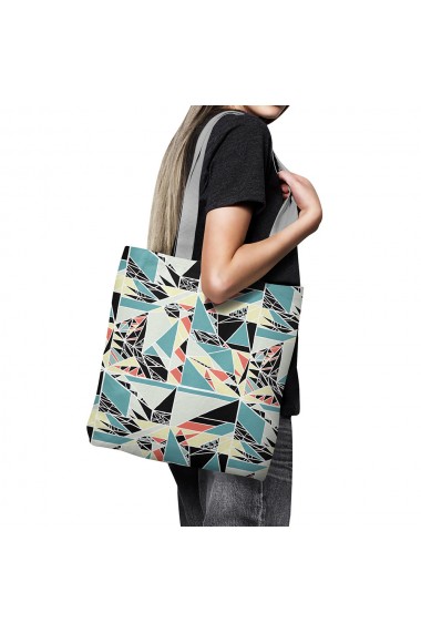 Geanta Handmade Tote Bag Basic Original Mulewear Geometric Abstract Matematica Childhood Math Multicolor 43x37 cm