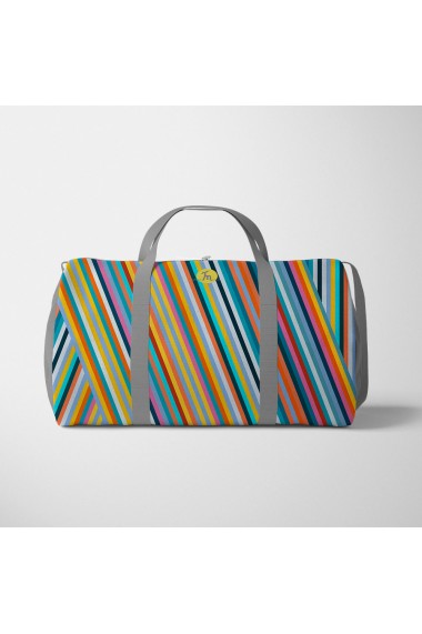 Geanta Voiaj Handmade Travel Duffle Bag Original Mulewear Abstract Magia Culorilor Stripey Magic Multicolor 46 L