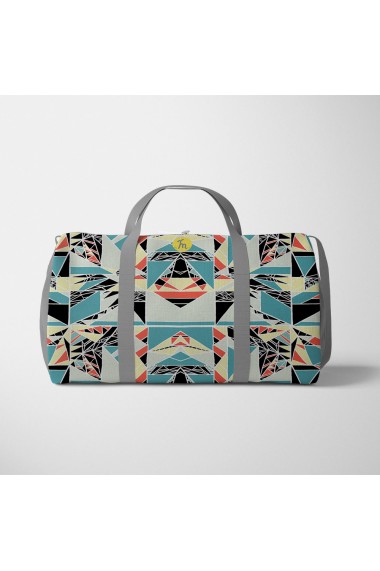 Geanta Voiaj Handmade Travel Duffle Bag Original Mulewear Geometric Abstract Privind prin Stroboscop Strobo Madness 2 Multicolor 46 L