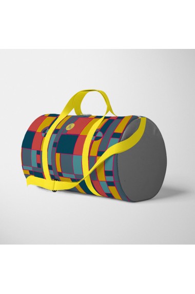 Geanta Voiaj Handmade Travel Duffle Bag Original Mulewear Geometric Abstract Desen Color Copii Child Mumble Multicolor 46 L