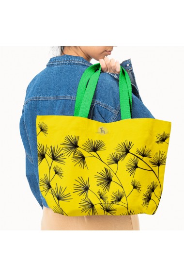 Geanta Handmade Tote Bag Fatty Captusit Original Mulewear Botanic Flori Golden Bliss Multicolor 37x45 cm