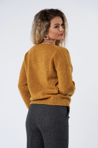 Pulover Mobiente din tricot Mustar