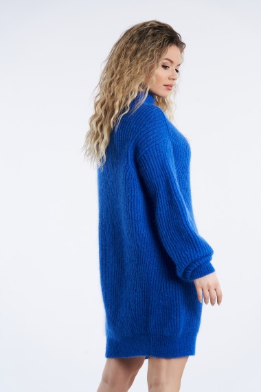 Rochie din tricot Mobiente Albastru electric