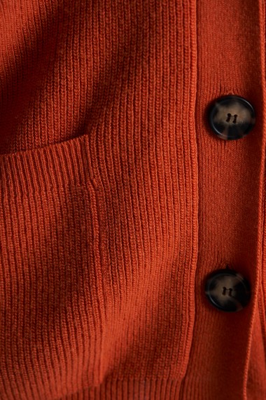 Cardigan din tricot Mobiente Portocaliu