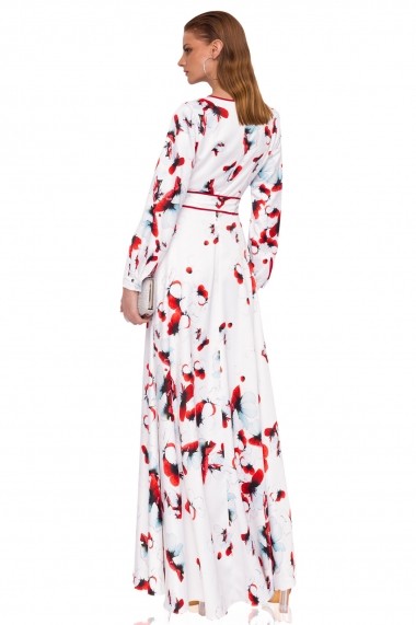 Rochie NISSA maxi tip kimono cu print floral Imprimeu Flori