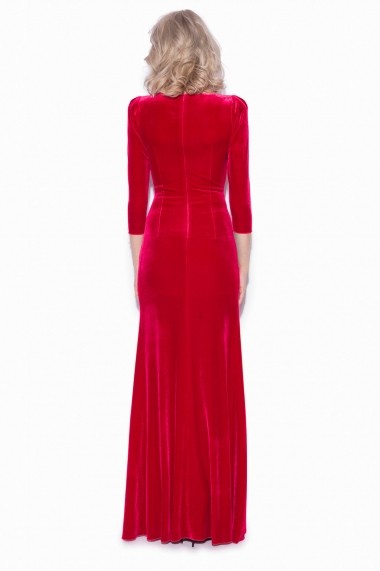 Rochie NISSA lunga eleganta din catifea rosie