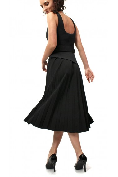 Rochie midi Novak Couture forma A din poliester, Negru