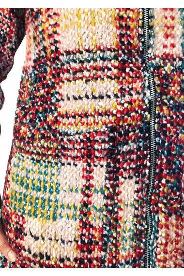 Palton Crisstalus din stofa Multicolor