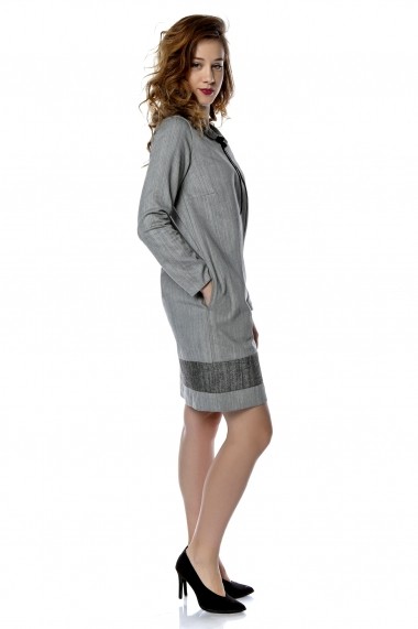 Rochie scurta Crisstalus R0193-CRISSTALUS gri