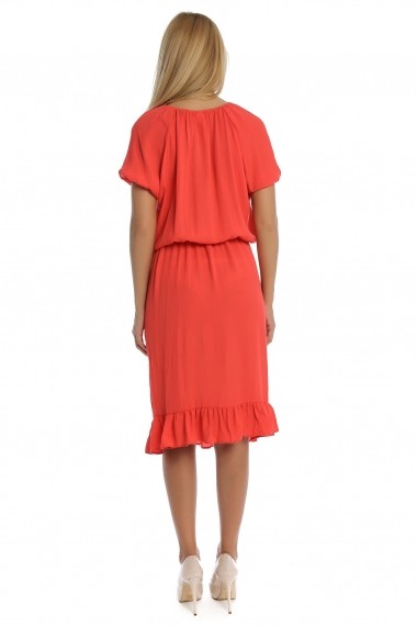 Rochie midi Crisstalus ro180 corai