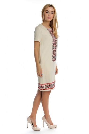 Rochie scurta Crisstalus ro187 bej