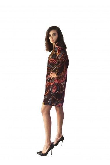 Rochie mini Crisstalus din catifea Multicolor