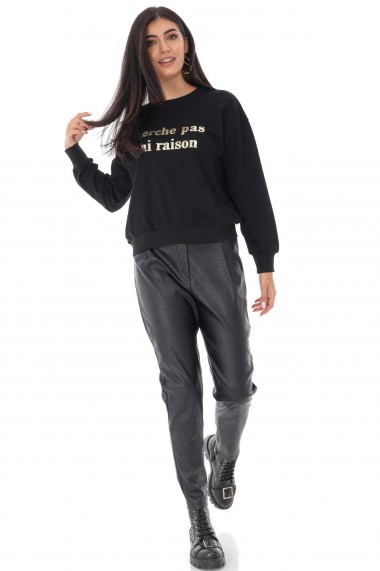 Ladies Roh Boutique sweatshirt - ROH - contrasting gold logo, Black, BR2349 negru
