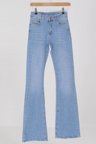 Jeans Roh Boutique din denim evazati cu talie inalta Aimelia TR436 denim deschis