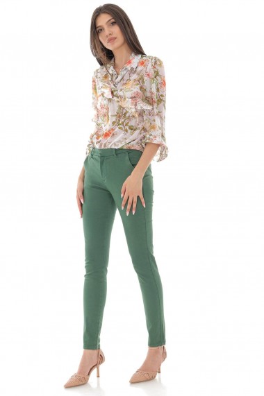Pantaloni drepti Roh Boutique de dama, ROH TR438, verzi, drepti verde