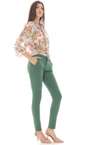 Pantaloni drepti Roh Boutique de dama, ROH TR438, verzi, drepti verde