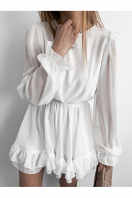 Rochie mini delicata Lace is more din voal alb