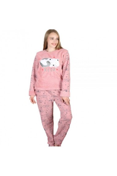 Pijama Cocolino Dama model Pisica Meow Roz