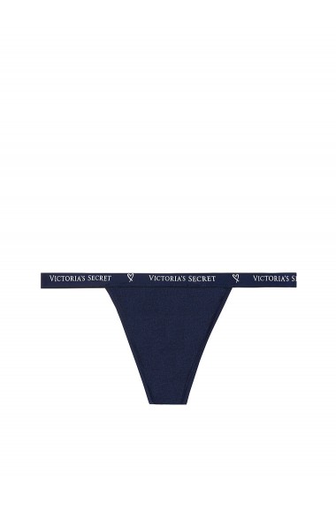 Slip Victoria`s Secret Stretch Cotton V-String Panty Blu Ensign